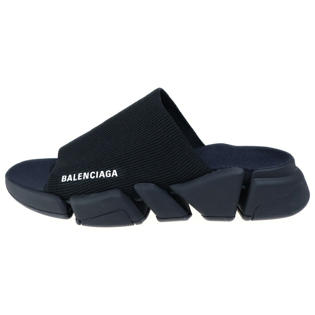 BALENCIAGA(バレンシアガ) Speed 2.0 スピード ロゴニット スライドサンダル ブラック 711453 W2DB1 1000