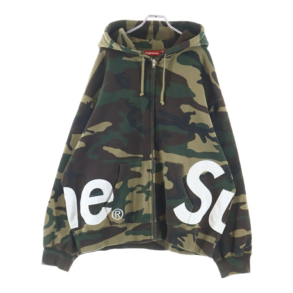SUPREME(シュプリーム) 25SS Big Logo Zip Up Hooded Sweatshirt カモ柄 ビッグロゴ フーデッドジップアップパーカー スウェット カーキ