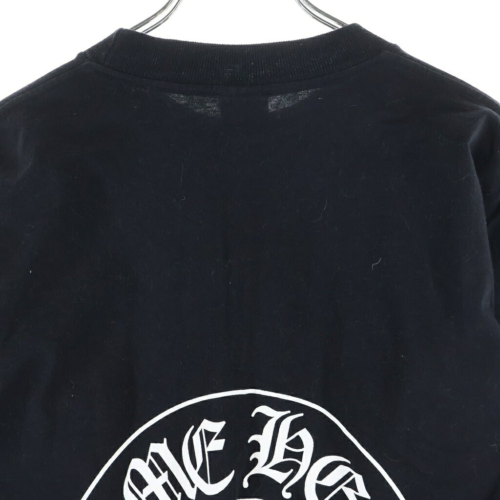 CHROME HEARTS(クロムハーツ) OLD HORSESHOE FLRL CROSS L/S バックホースシュー アームフローラルクロス ラスベガス限定 クルーネック長袖シャツカットソー ブラック
