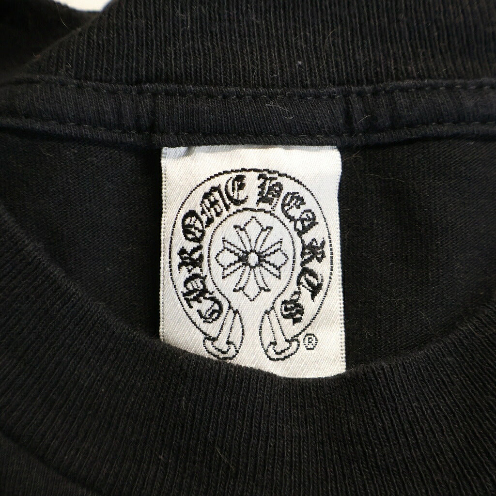 CHROME HEARTS(クロムハーツ) OLD HORSESHOE FLRL CROSS L/S バックホースシュー アームフローラルクロス ラスベガス限定 クルーネック長袖シャツカットソー ブラック