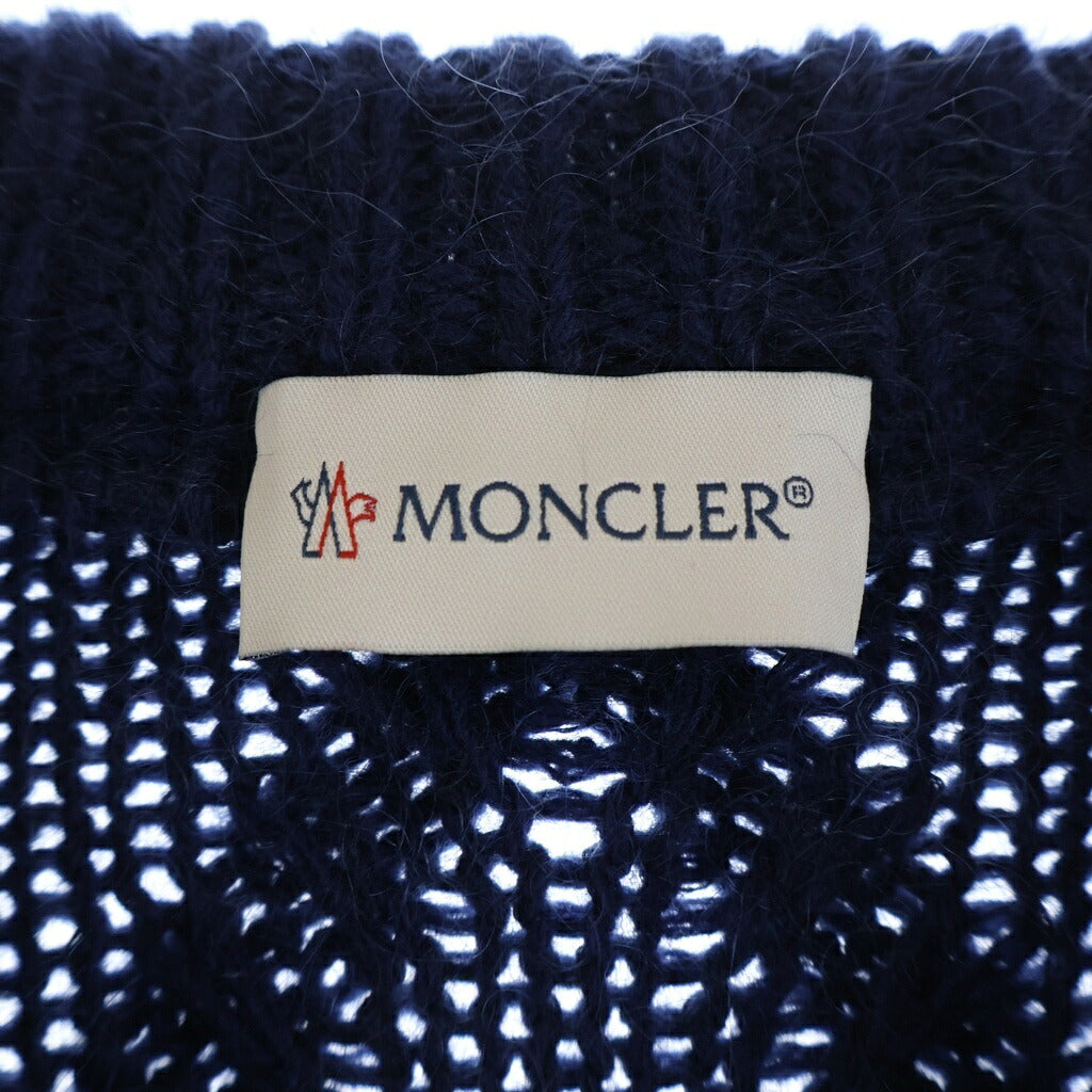 MONCLER(モンクレール) GIROCOLLO TRICOT ロゴワッペン付き モヘア混 ウールニット ネイビー I20919C00012 M2106