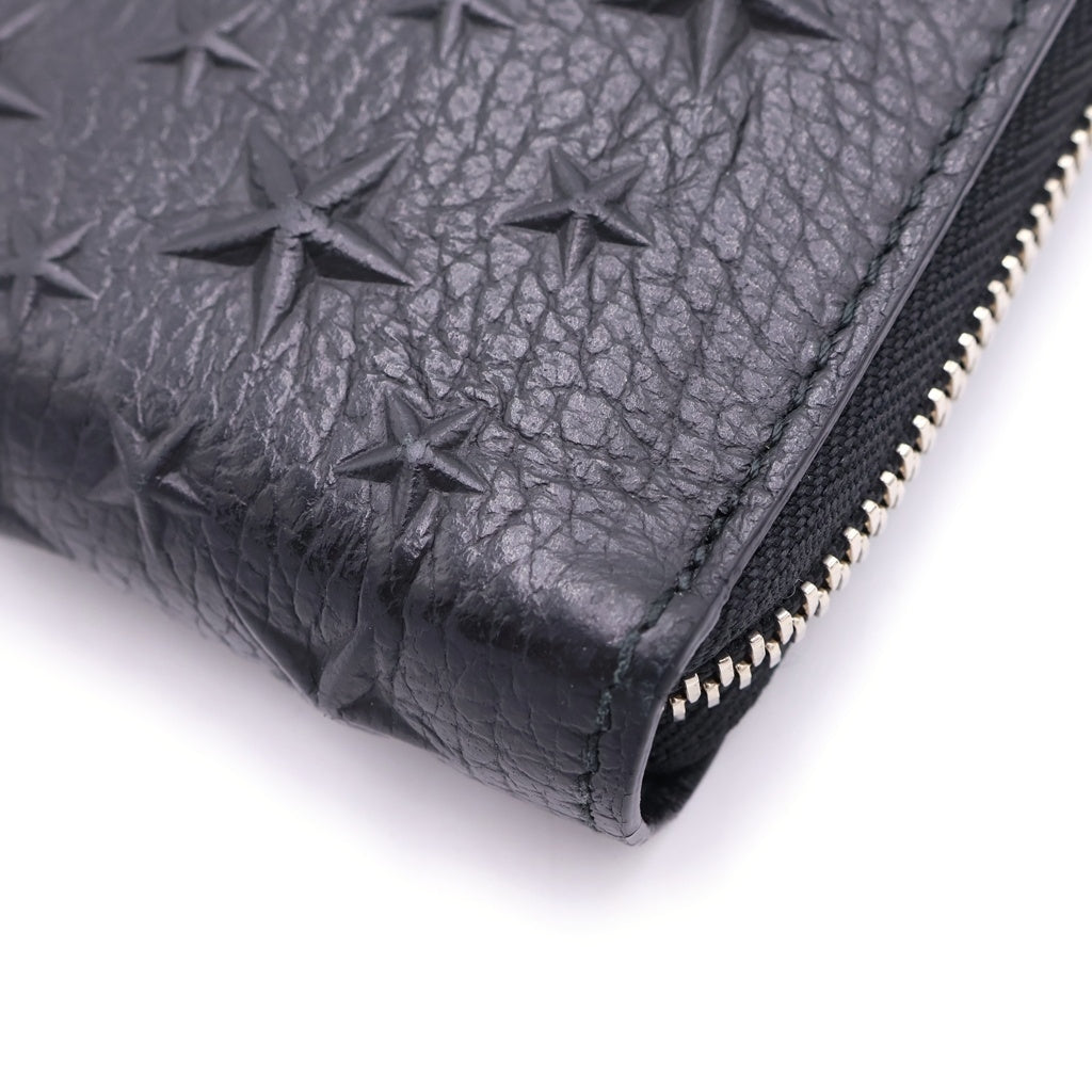 JIMMY CHOO(ジミーチュウ) スターエンボス ロングウォレット 長財布 ブラック