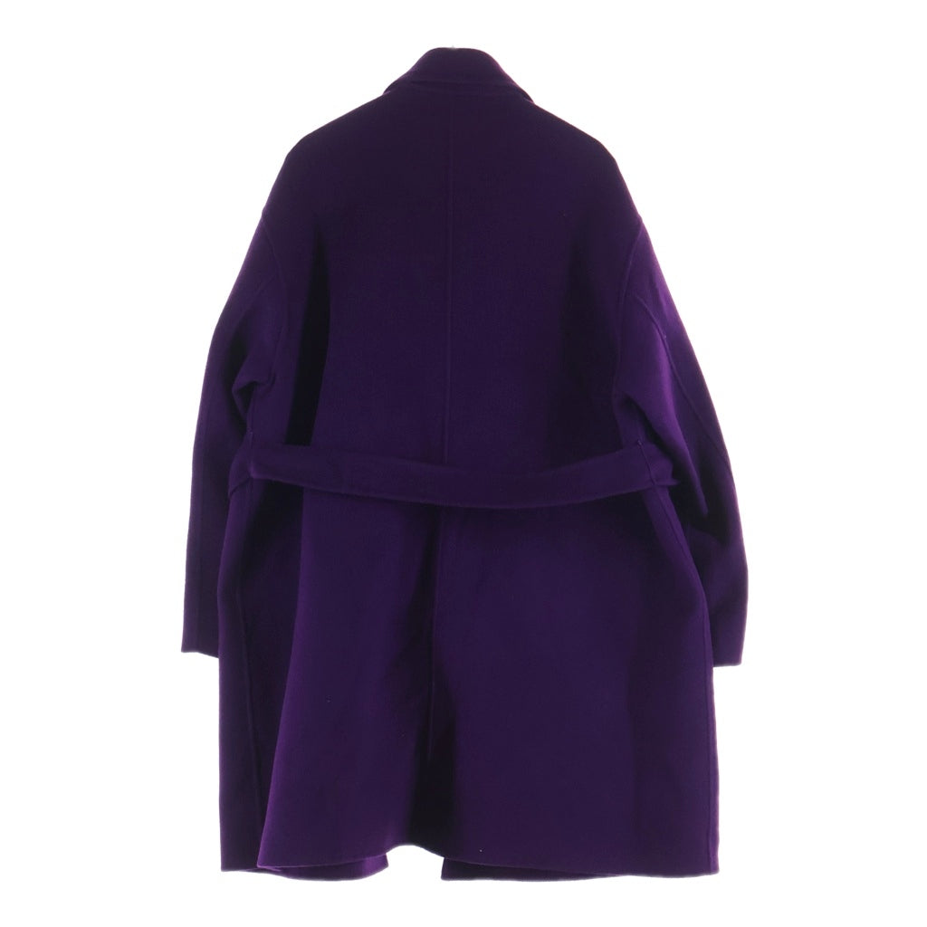 Max Mara(マックスマーラ) カシミヤ混 ウール ガウン ロング チェスター コート パープル レディース