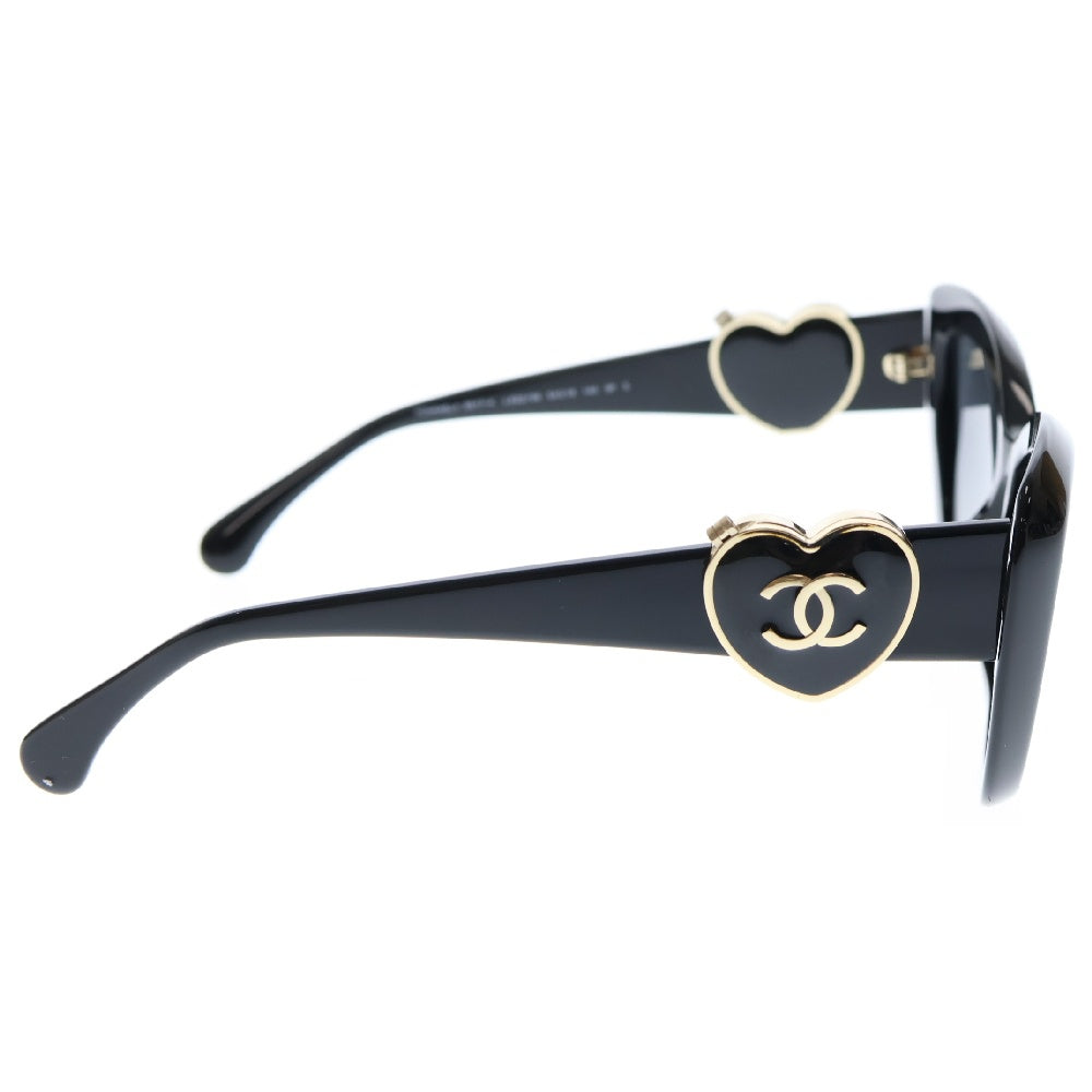 CHANEL(シャネル) バタフライシェイプ アイウェア ブラック サングラス テンプルミラー ゴールド金具 54□18 5517-A