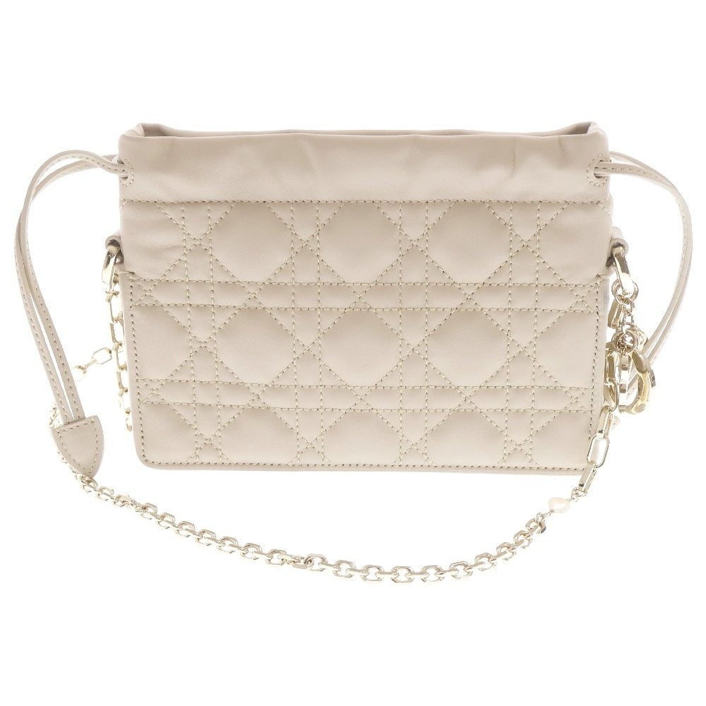 Christian Dior(クリスチャンディオール) レディディオール カナージュ ミリー ミニバッグ ベージュ レザー ラムスキン 2wayバッグ