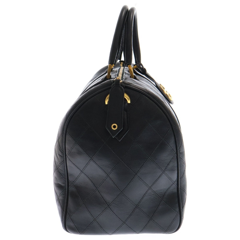 CHANEL(シャネル) ビコローレ ボストンバッグ ハンドバッグ ブラック ラムスキン GD金具