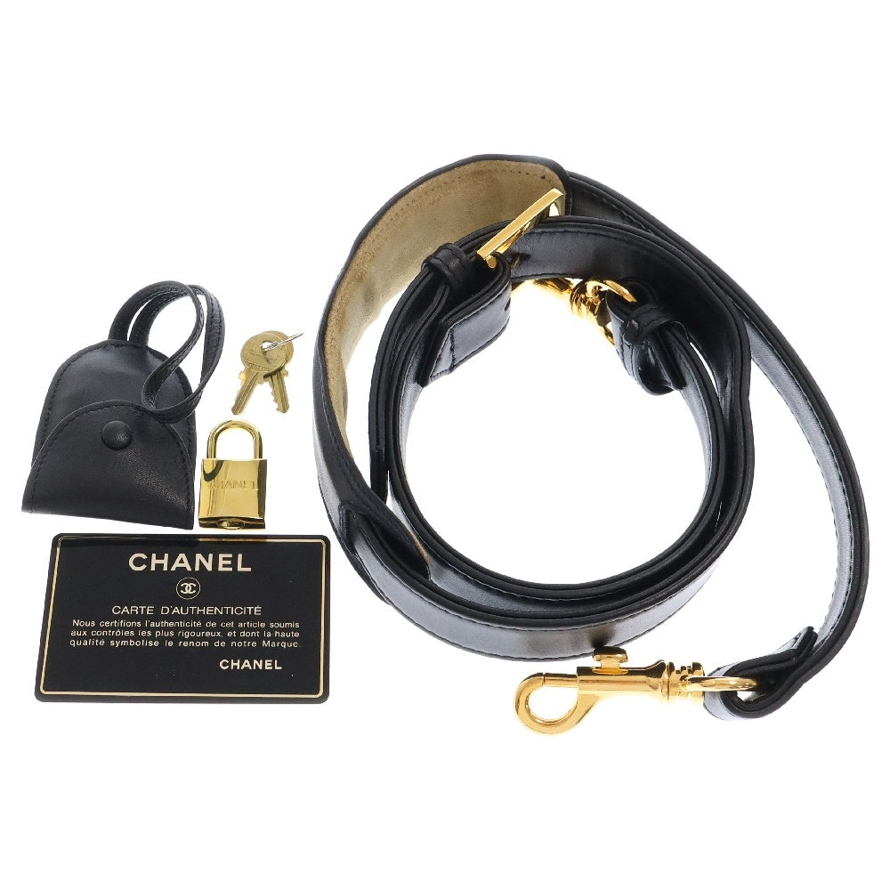 CHANEL(シャネル) ビコローレ ボストンバッグ ハンドバッグ ブラック ラムスキン GD金具