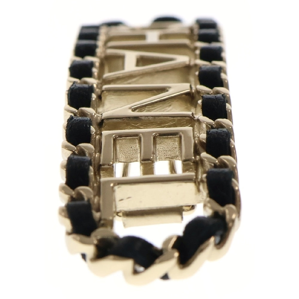 CHANEL(シャネル) ロゴ バレッタ ヘアピン ブラック×ゴールド GP×レザー B20C アクセサリー