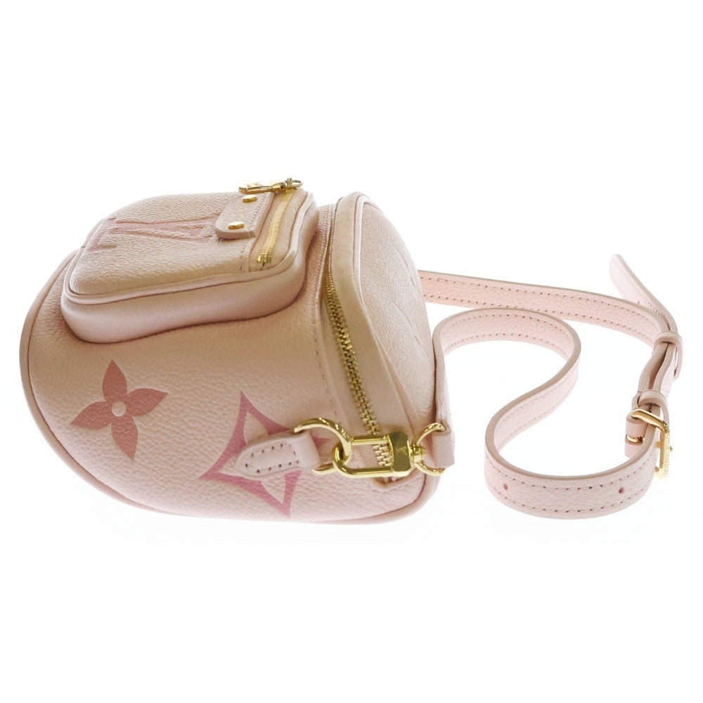 LOUIS VUITTON(ルイヴィトン) ミニ バムバッグ バイカラー モノグラム アンプラント レザー ショルダーバッグ ゴールド金具 ピンク レディース M82347 RFID