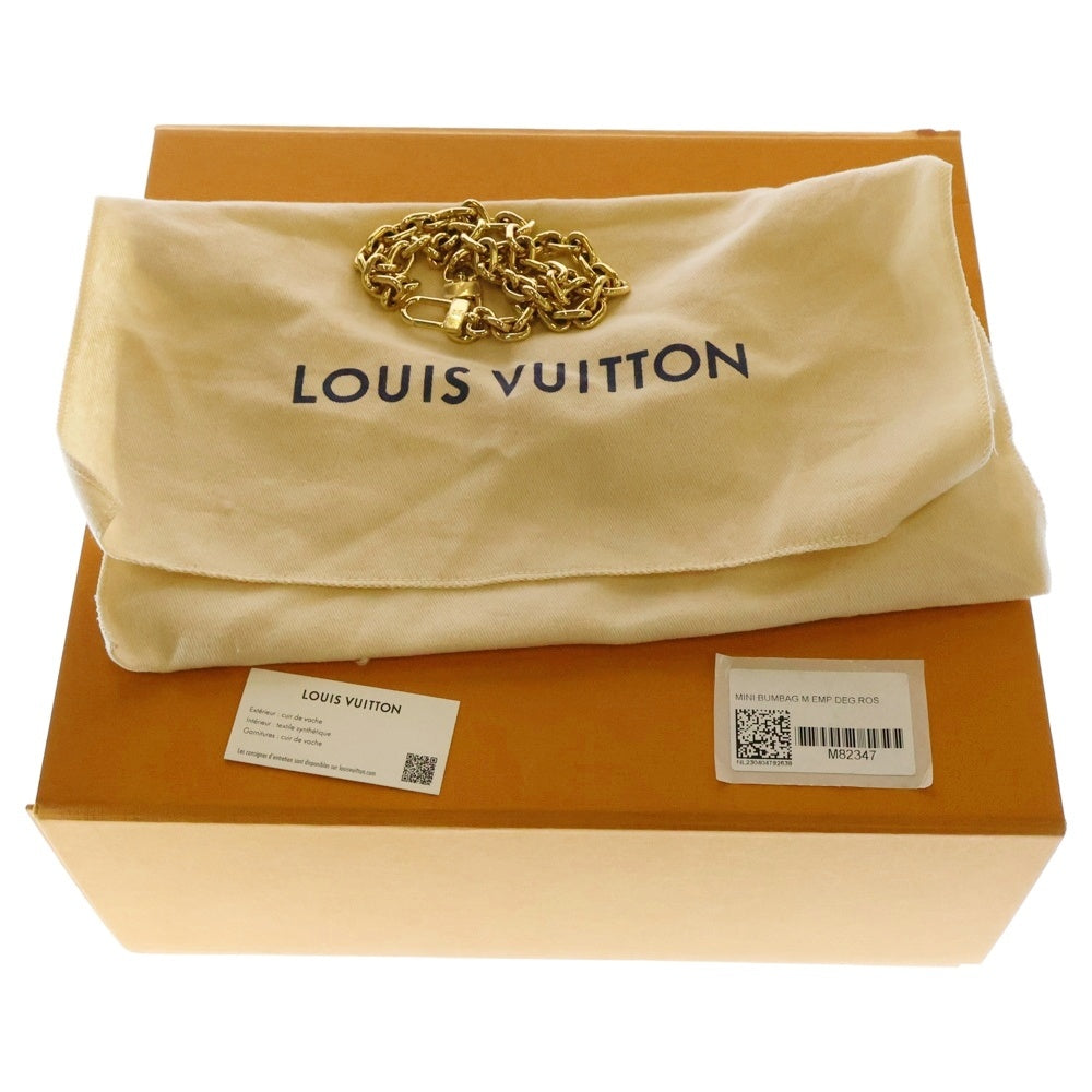 LOUIS VUITTON(ルイヴィトン) ミニ バムバッグ バイカラー モノグラム アンプラント レザー ショルダーバッグ ゴールド金具 ピンク レディース M82347 RFID