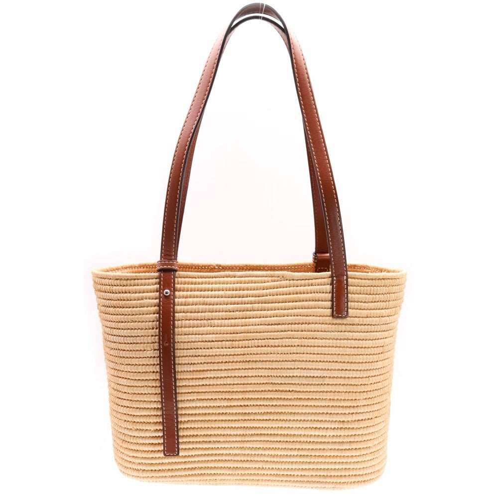 LOEWE(ロエベ) アナグラム バスケットバッグ かごバッグ ラフィア×レザー ブラウン