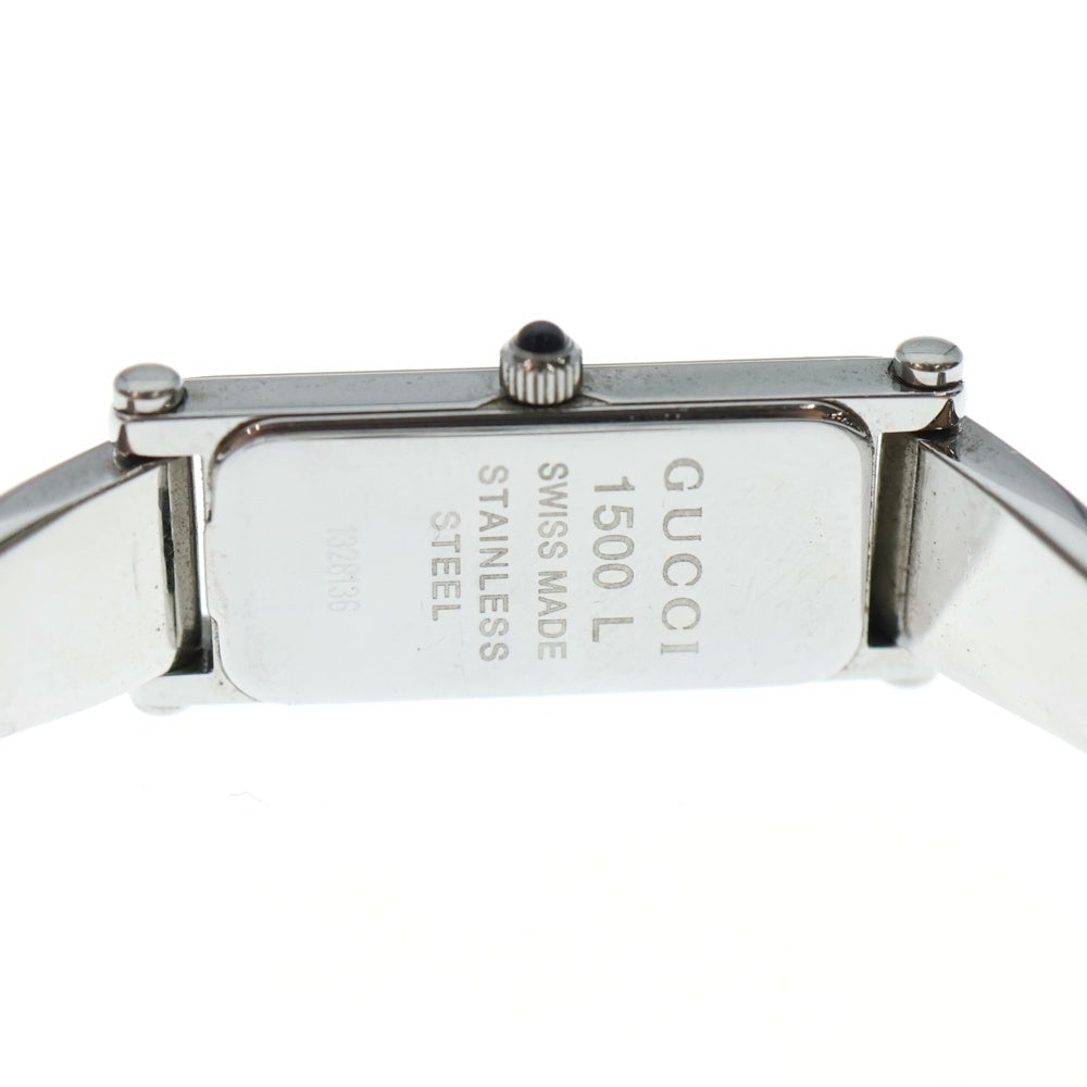 GUCCI(グッチ) ピンク文字盤 クォーツ バングルウォッチ ステンレスウォッチ 腕時計 シルバー/ピンク SS/QZ 1500L