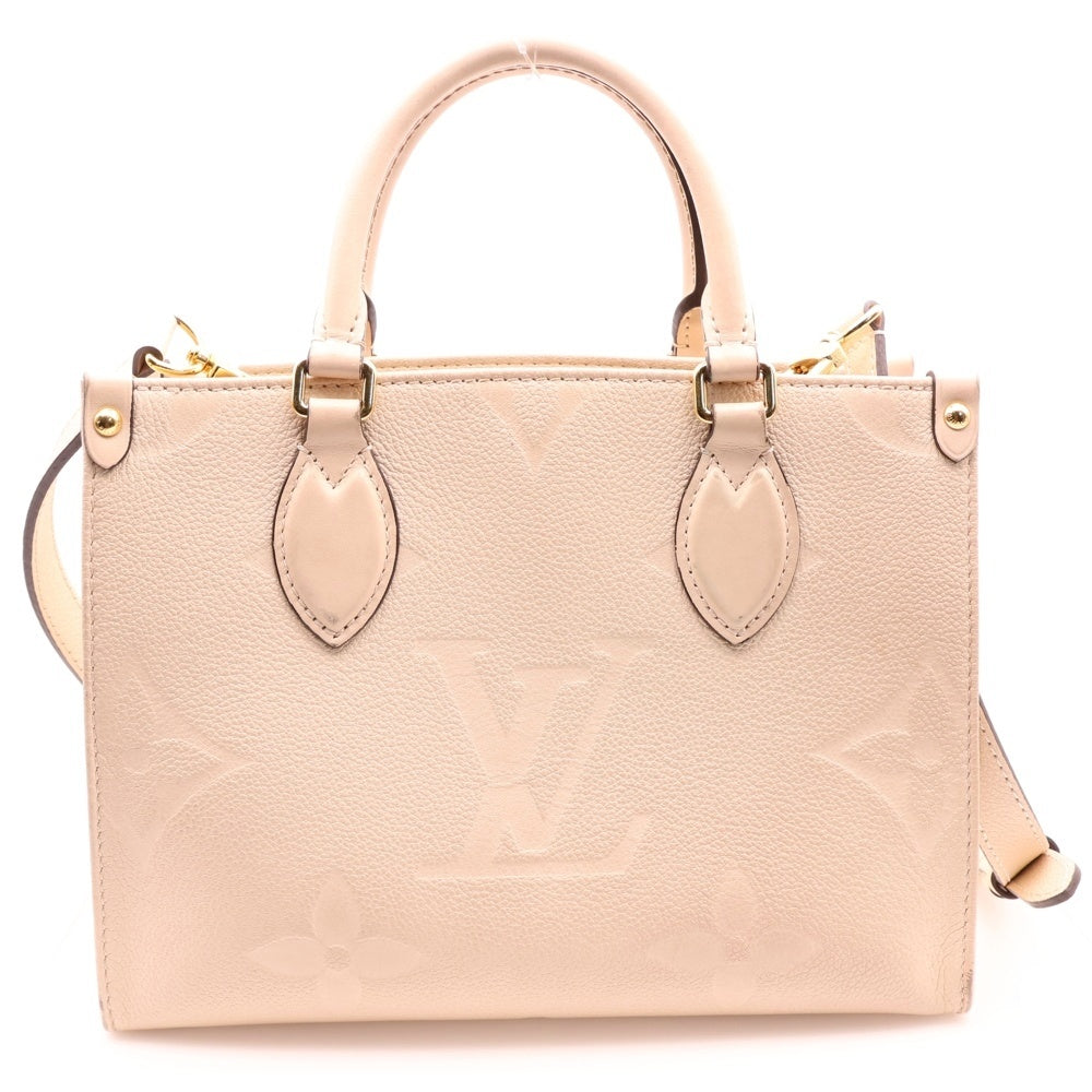 LOUIS VUITTON(ルイヴィトン) モノグラム・アンプラント オンザゴーPM 2wayハンドバッグ ショルダーバッグ ベージュ レザー RFID M46569