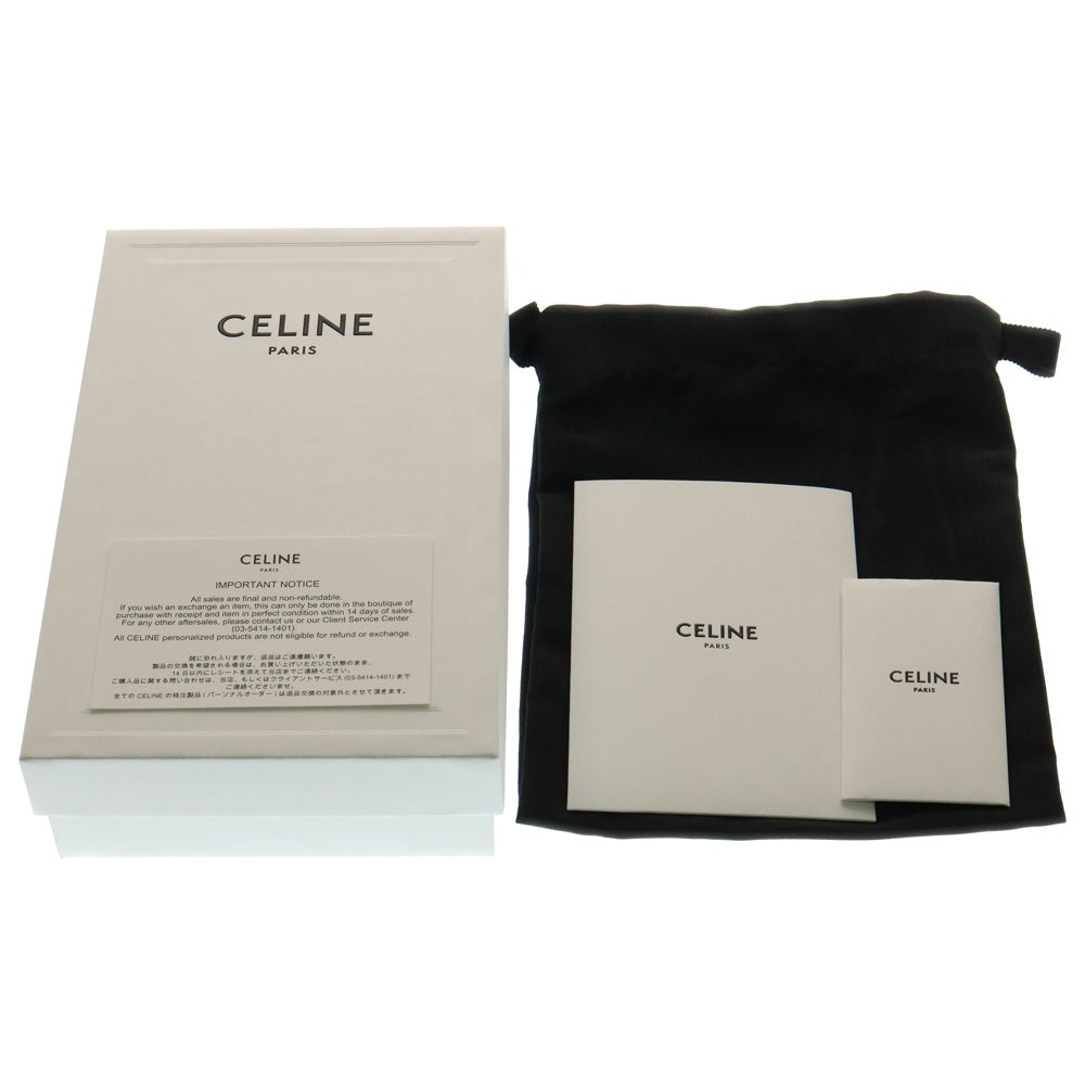 CELINE(セリーヌ) トリオンフ フォンケース モバイルポーチ カーフスキンレザーショルダーバッグ ブラック