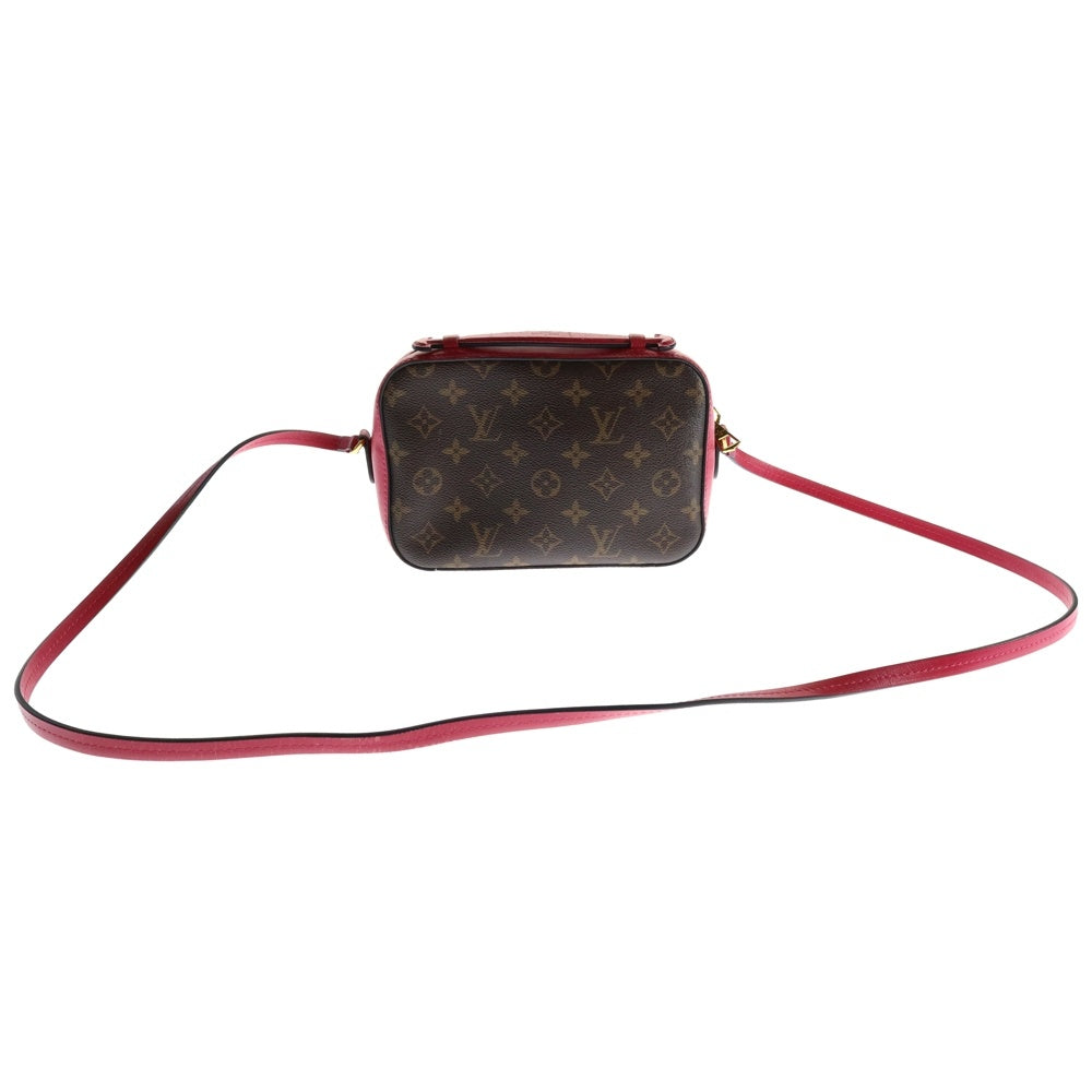 LOUIS VUITTON(ルイヴィトン) モノグラム サントンジュ フリンジ ショルダーバッグ ミニバッグ ブラウン×ピンク ゴールド金具 M43557