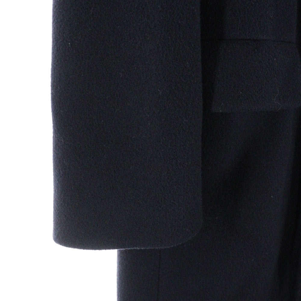 BALENCIAGA(バレンシアガ) 22SS Scarf Embellished Long Coat スカーフエンベリッシュメント ナイロン混 ウール ロングコート ネイビー 675423