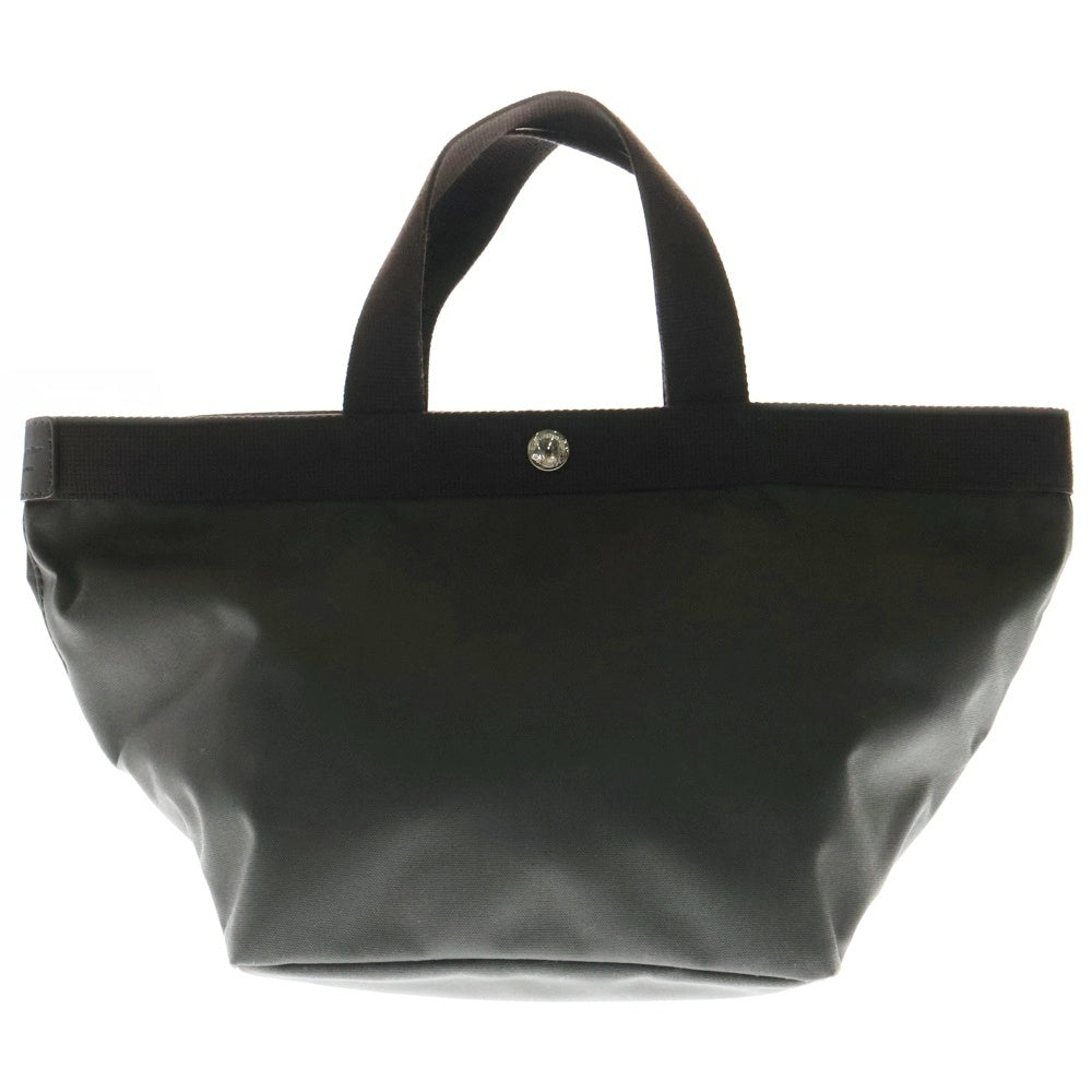 herve chapelier(エルベシャプリエ) ハンドバッグ トートバッグ ハンドバッグ ミニバッグ ブラウン×カーキ コットン コーティングキャンバス シルバー金具