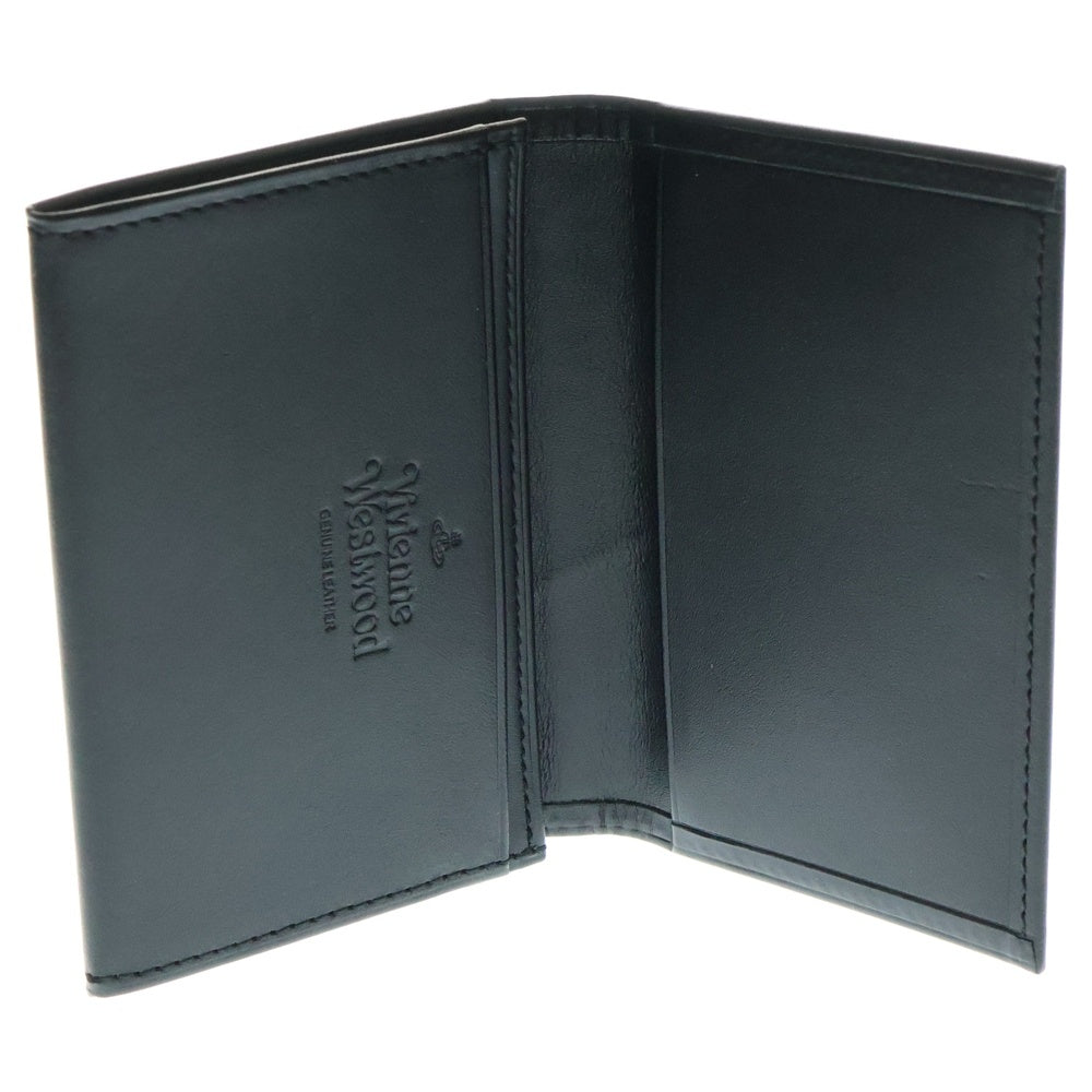 Vivienne Westwood(ヴィヴィアンウエストウッド) オーブ カードケース 名刺入れ ブラック レザー シルバー金具