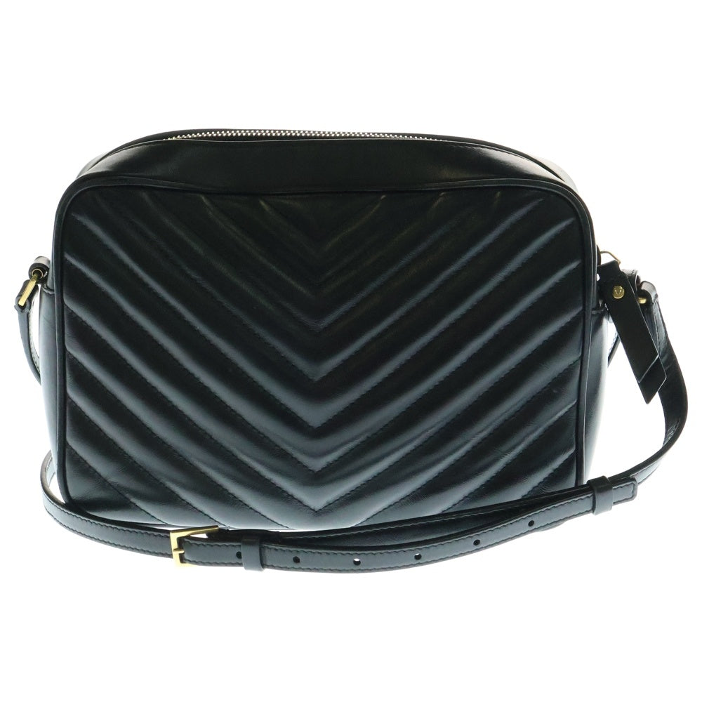 SAINT LAURENT PARIS(サンローランパリ) ルー チェーンショルダーバッグ フリンジ レザー ブラック ゴールド金具 FLY612544