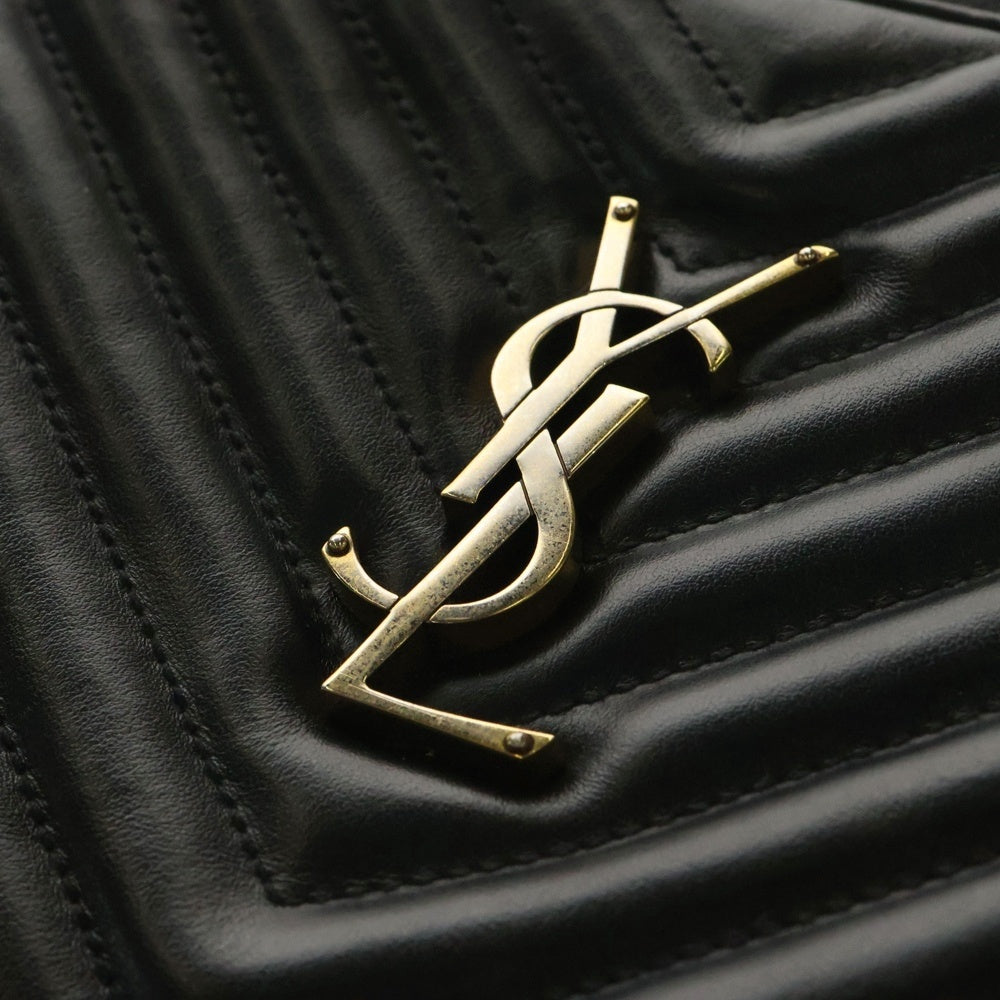 SAINT LAURENT PARIS(サンローランパリ) ルー チェーンショルダーバッグ フリンジ レザー ブラック ゴールド金具 FLY612544