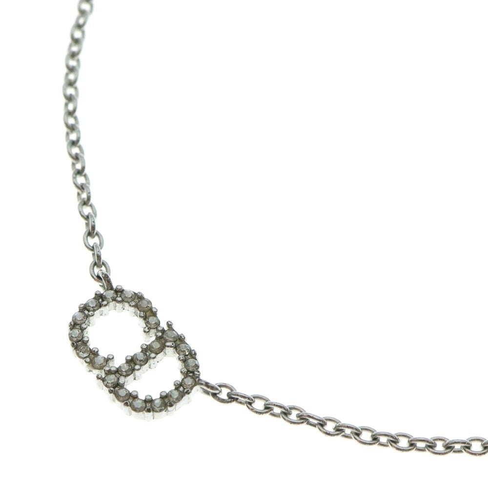 DIOR(ディオール) CDロゴ ラインストーン ネックレス ペンダント チェーン シルバー 3.4g