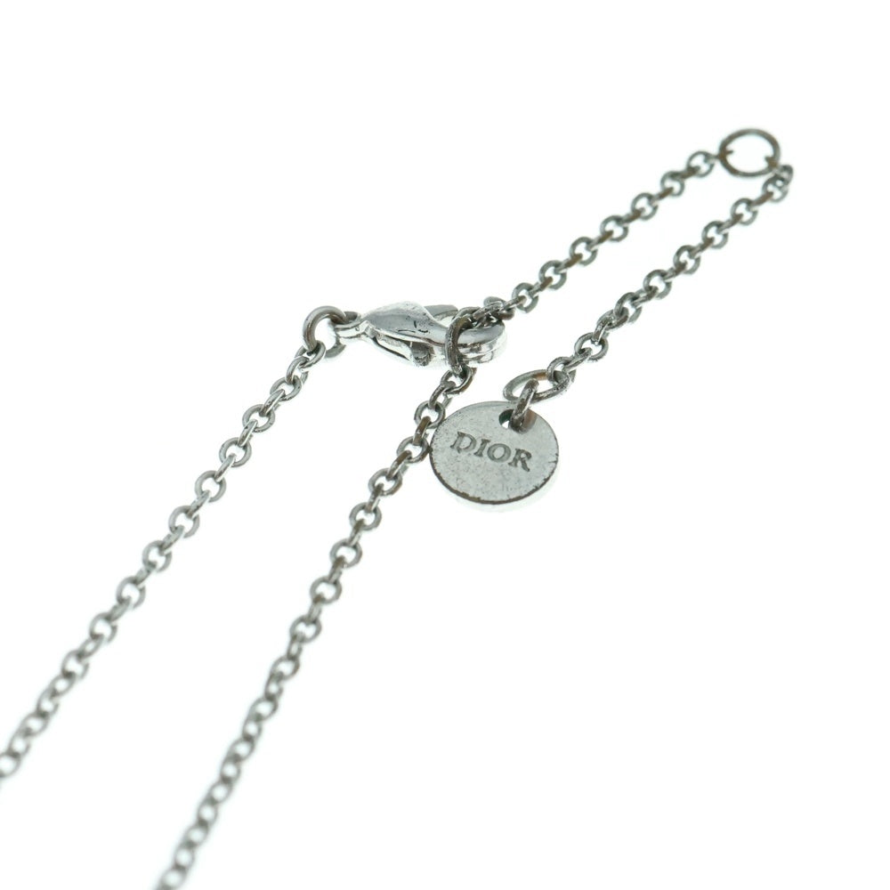 DIOR(ディオール) CDロゴ ラインストーン ネックレス ペンダント チェーン シルバー 3.4g