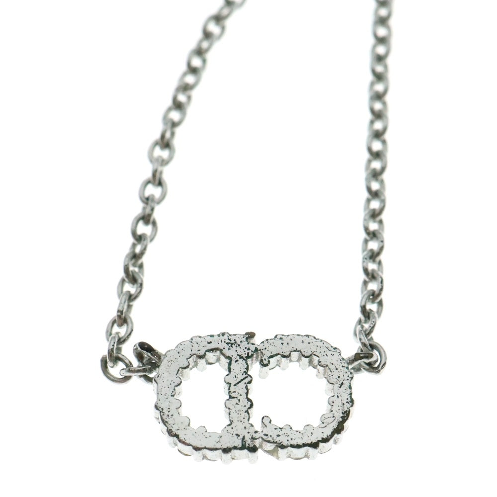 DIOR(ディオール) CDロゴ ラインストーン ネックレス ペンダント チェーン シルバー 3.4g