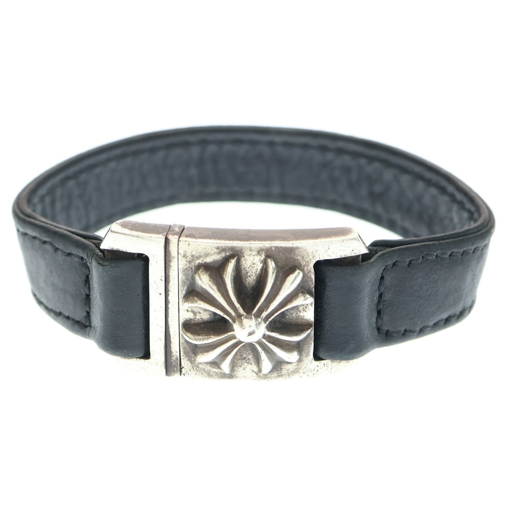 CHROME HEARTS(クロムハーツ) HARNESS CLASP ハーネスクラスプ レザーブレスレット ブラック/シルバー