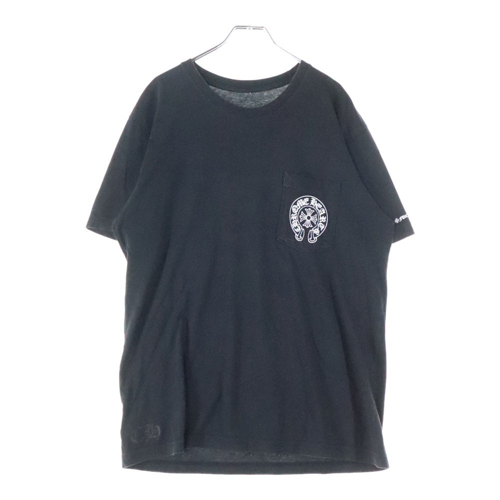CHROME HEARTS(クロムハーツ) CH T-SHRT バックホースシュープリント 半袖Tシャツ カットソー ブラック