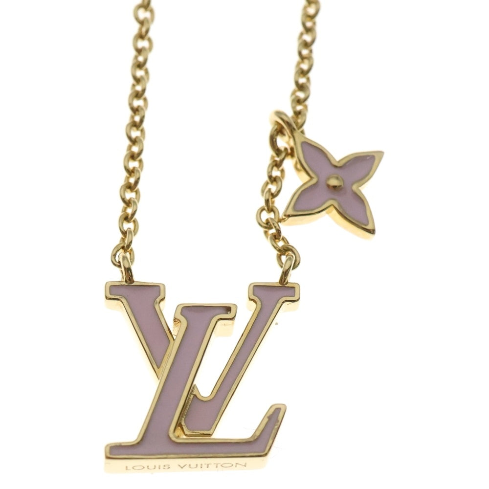 LOUIS VUITTON(ルイヴィトン) アイコニック ネックレス ペンダント チェーン ピンク×ゴールド GP 5.5g