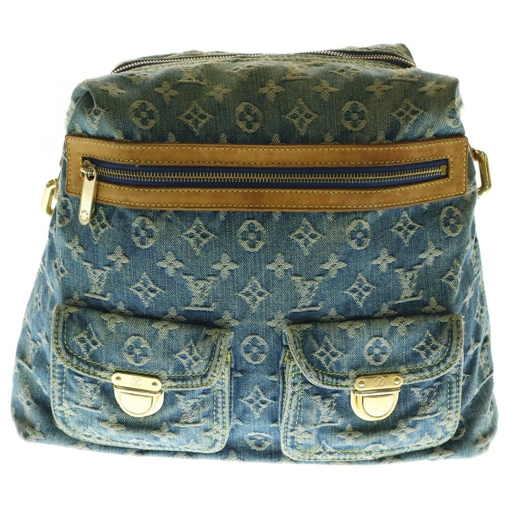 LOUIS VUITTON(ルイヴィトン) バギーGM モノグラムデニム レザー ハンド ワンショルダーバッグ ゴールド金具 インディゴ/ブラウン M95048