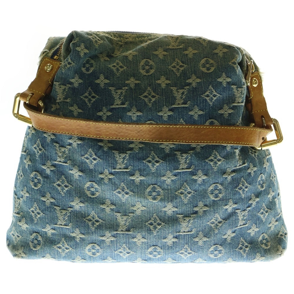 LOUIS VUITTON(ルイヴィトン) バギーGM モノグラムデニム レザー ハンド ワンショルダーバッグ ゴールド金具 インディゴ/ブラウン M95048