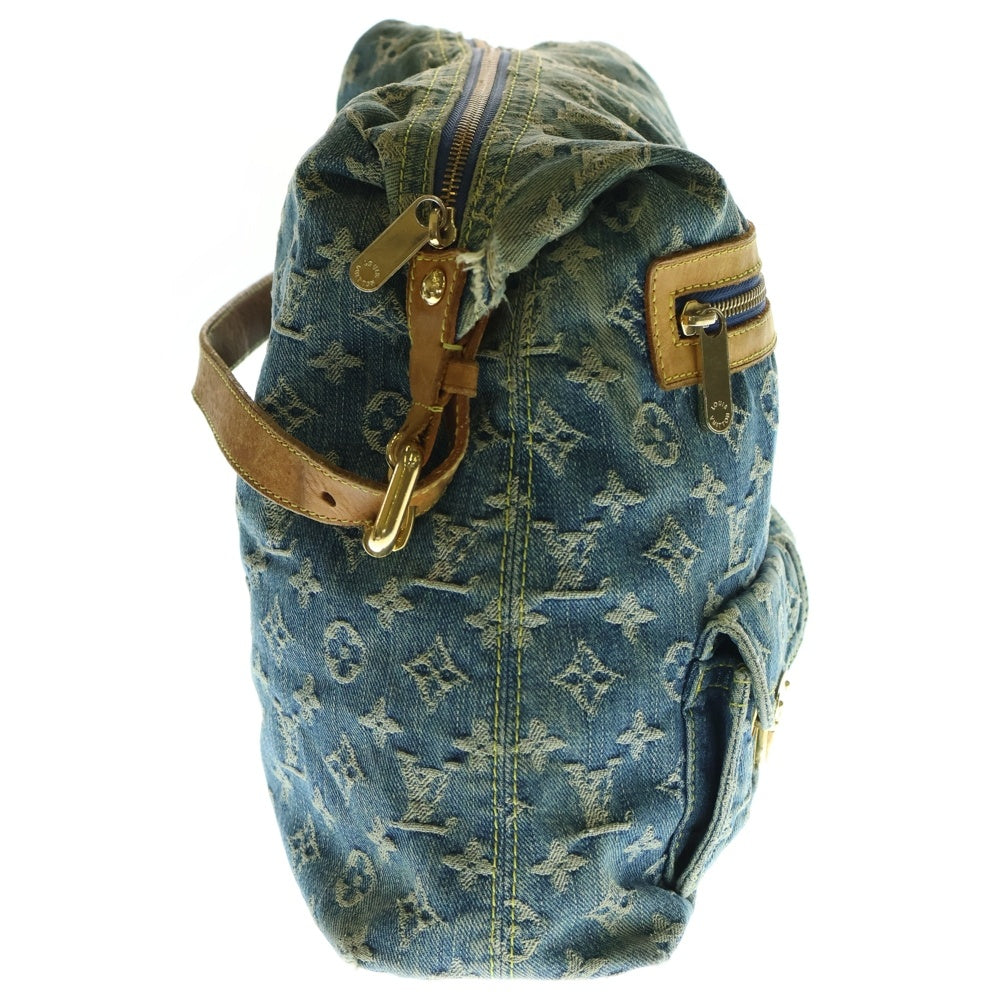 LOUIS VUITTON(ルイヴィトン) バギーGM モノグラムデニム レザー ハンド ワンショルダーバッグ ゴールド金具 インディゴ/ブラウン M95048