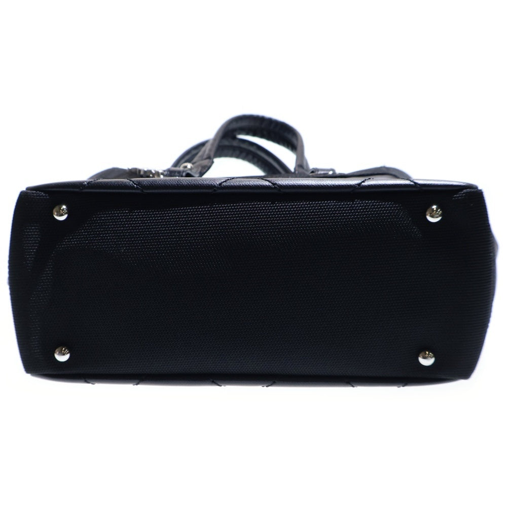 CHANEL(シャネル) パリビアリッツPM ハンドバッグ ミニトートバッグ カーフスキン キャンバス切替レザー シルバー金具 ブラック