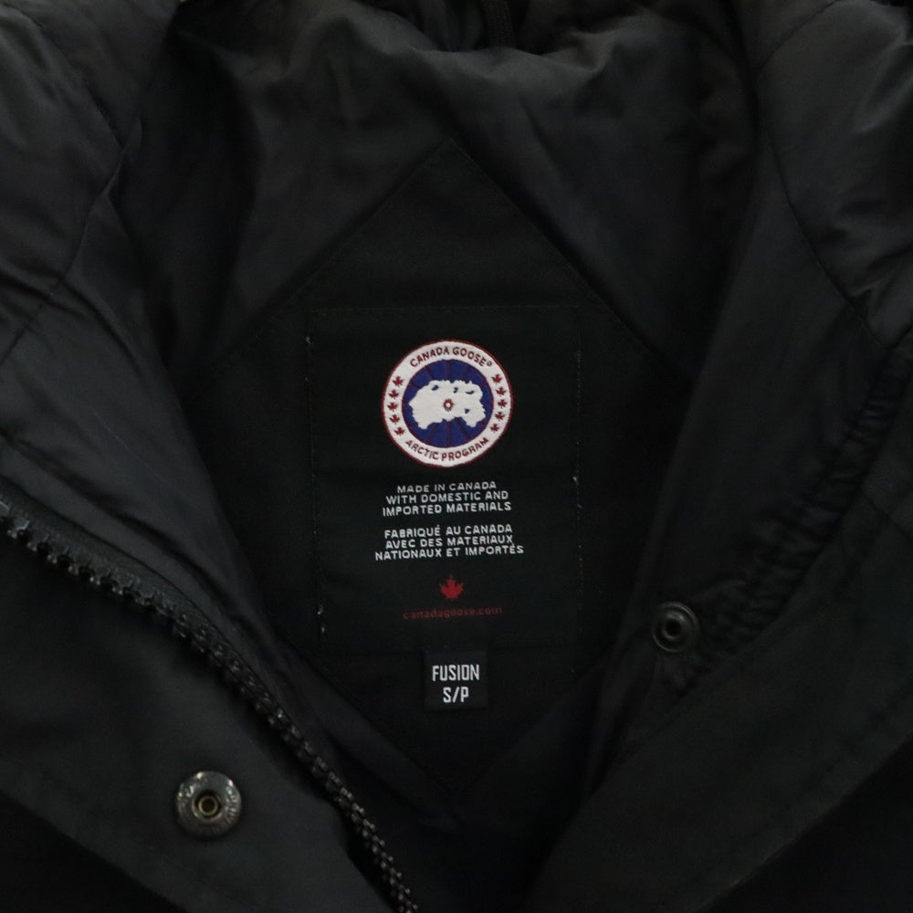 CANADA GOOSE(カナダグース) SHELBURNE PARKA シェルバーン パーカー ワッペンロゴ フーデッド ダウン ロング ジャケット コート ブラック レディース 3802LA