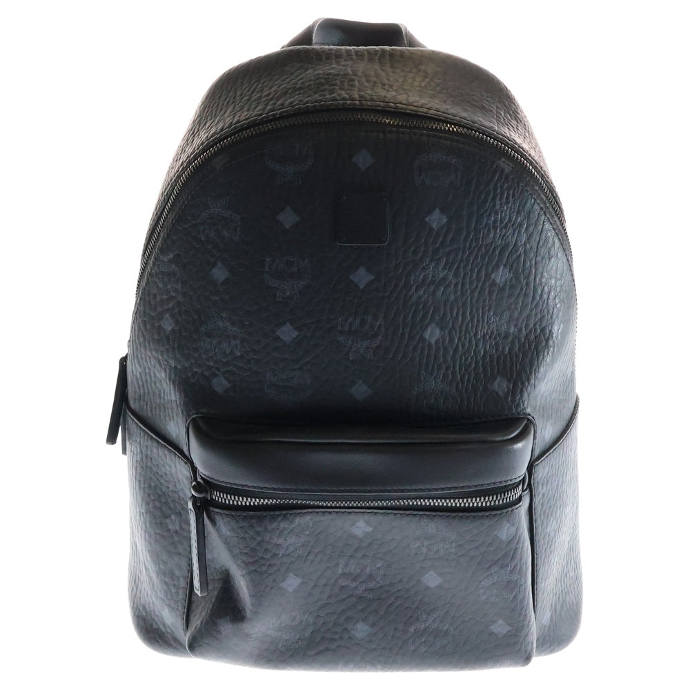 MCM(エム シー エム) スタッズ バックパック リュックサック ショルダーバッグ ブラック レザー