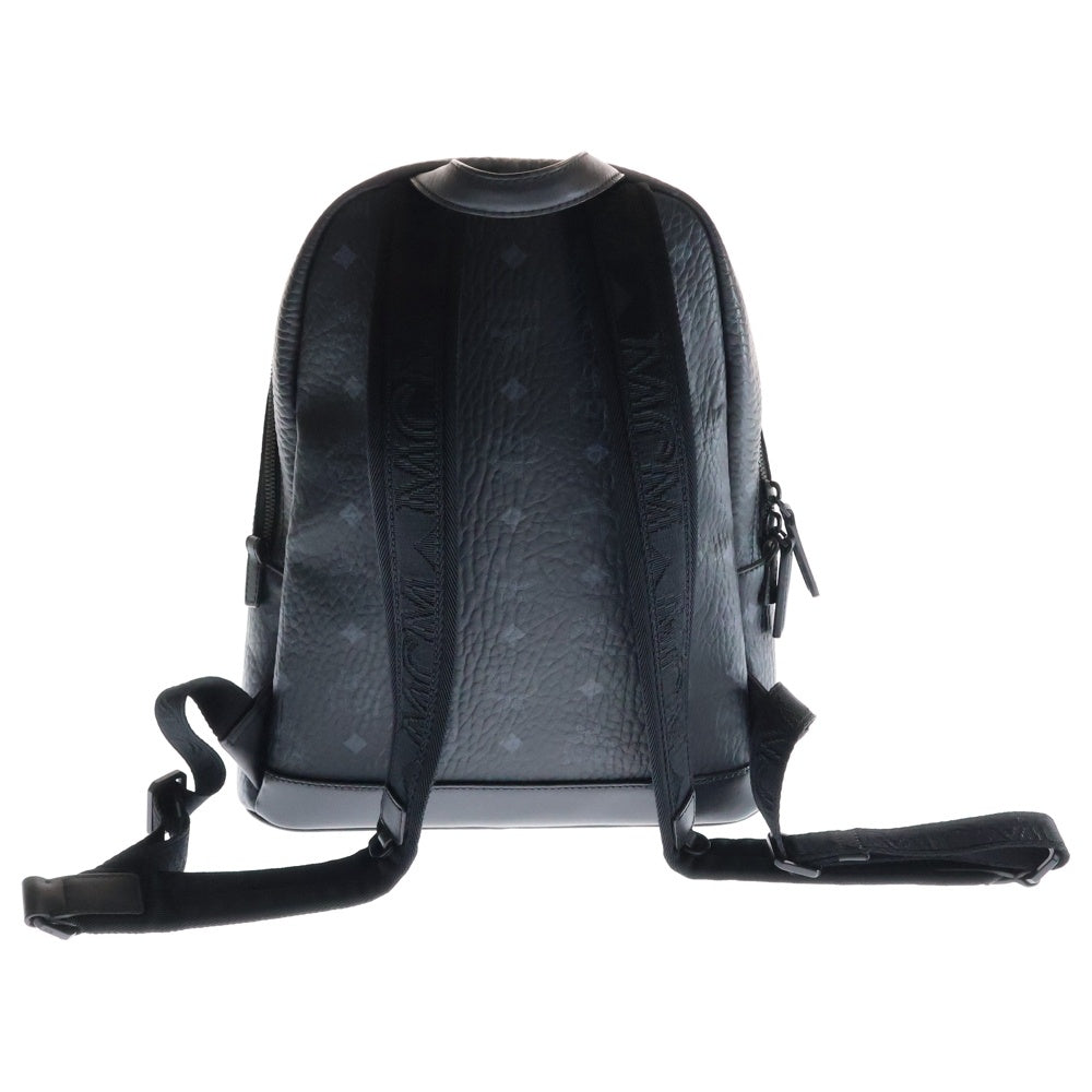 MCM(エム シー エム) スタッズ バックパック リュックサック ショルダーバッグ ブラック レザー