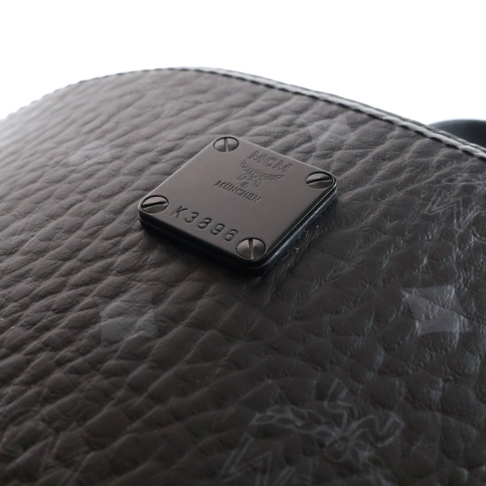 MCM(エム シー エム) スタッズ バックパック リュックサック ショルダーバッグ ブラック レザー