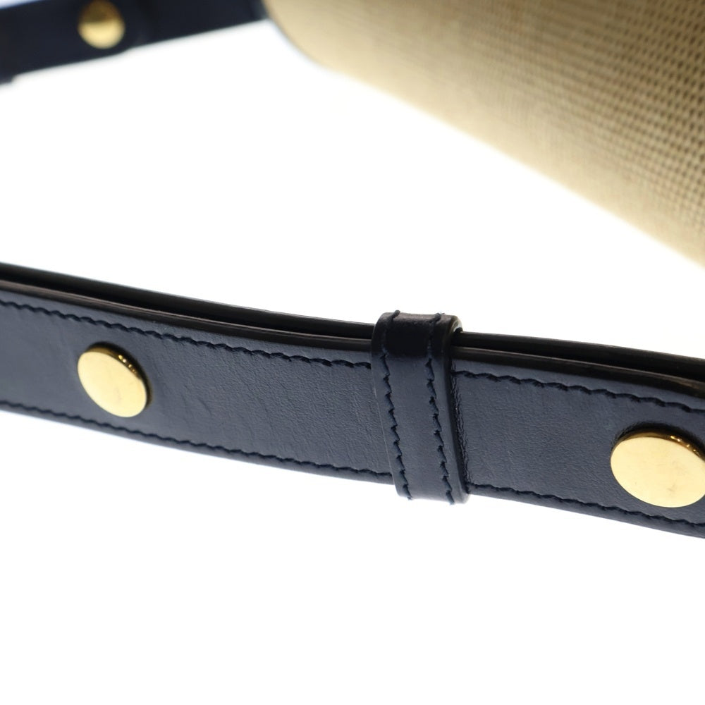 GUCCI(グッチ) GGスプリーム ホースビット ショルダーバッグ ベージュ×ネイビー PVC×レザー 602204