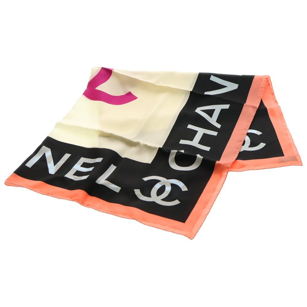 CHANEL(シャネル) 22SS ココマーク ロゴ シルクスカーフ ブラック