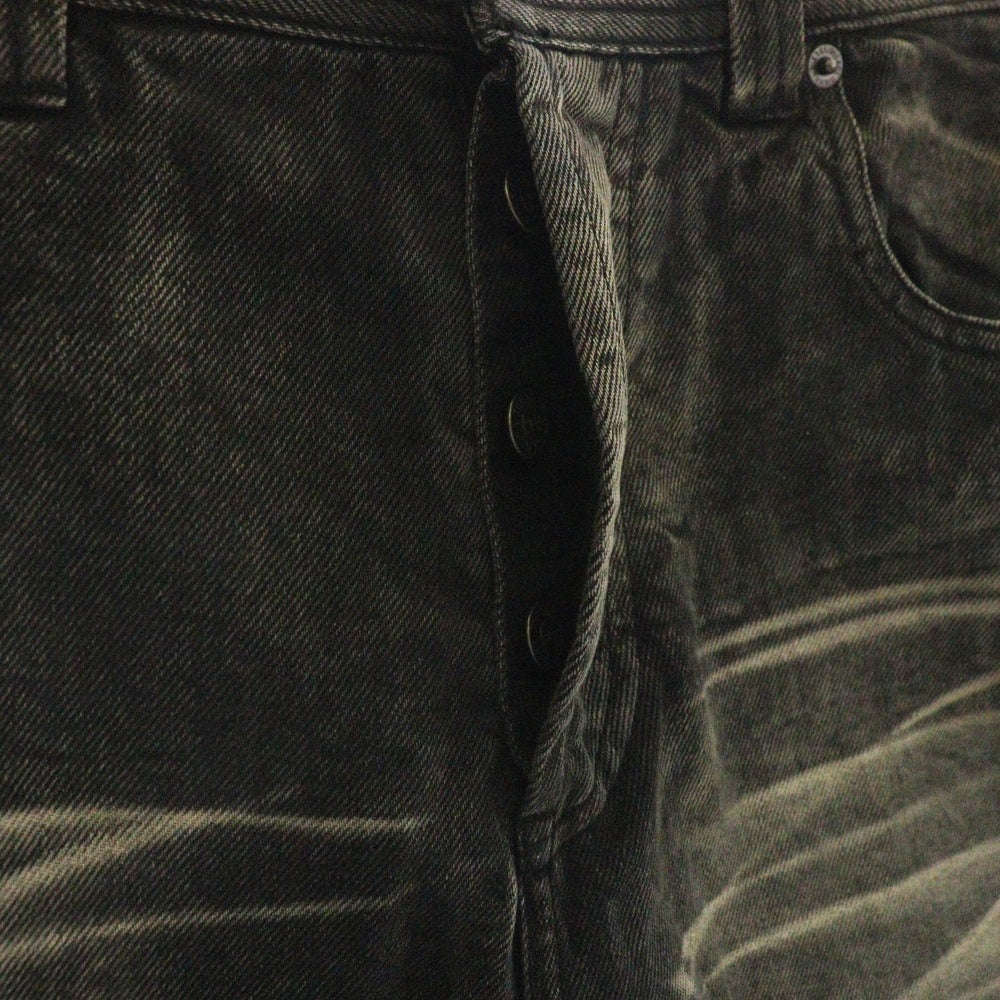 DIESEL(ディーゼル) P-HANS 5-Pocket Pants With Layered Leg ダメージ加工 レイヤードレッグ ワイド ストレートデニムパンツ ジーンズ ブラック/ブラウン A14121