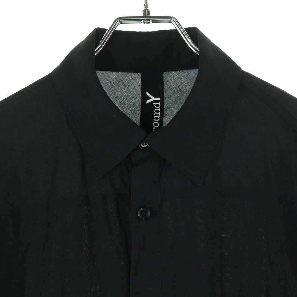 Ground Y(グラウンドワイ) 19AW ×ONE PIECE ワンピース フランキー グラフィックプリント ジグソーパズル カットアウト レーヨン ロング 長袖シャツ ブラック GC-B22-202