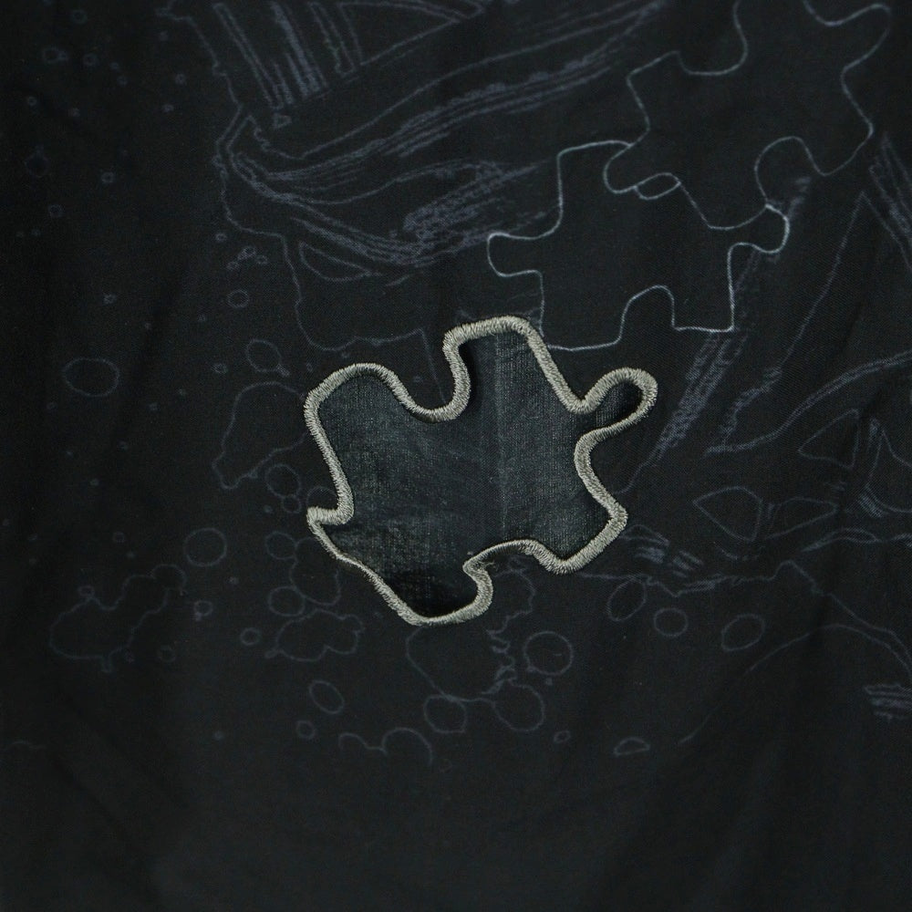 Ground Y(グラウンドワイ) 19AW ×ONE PIECE ワンピース フランキー グラフィックプリント ジグソーパズル カットアウト レーヨン ロング 長袖シャツ ブラック GC-B22-202