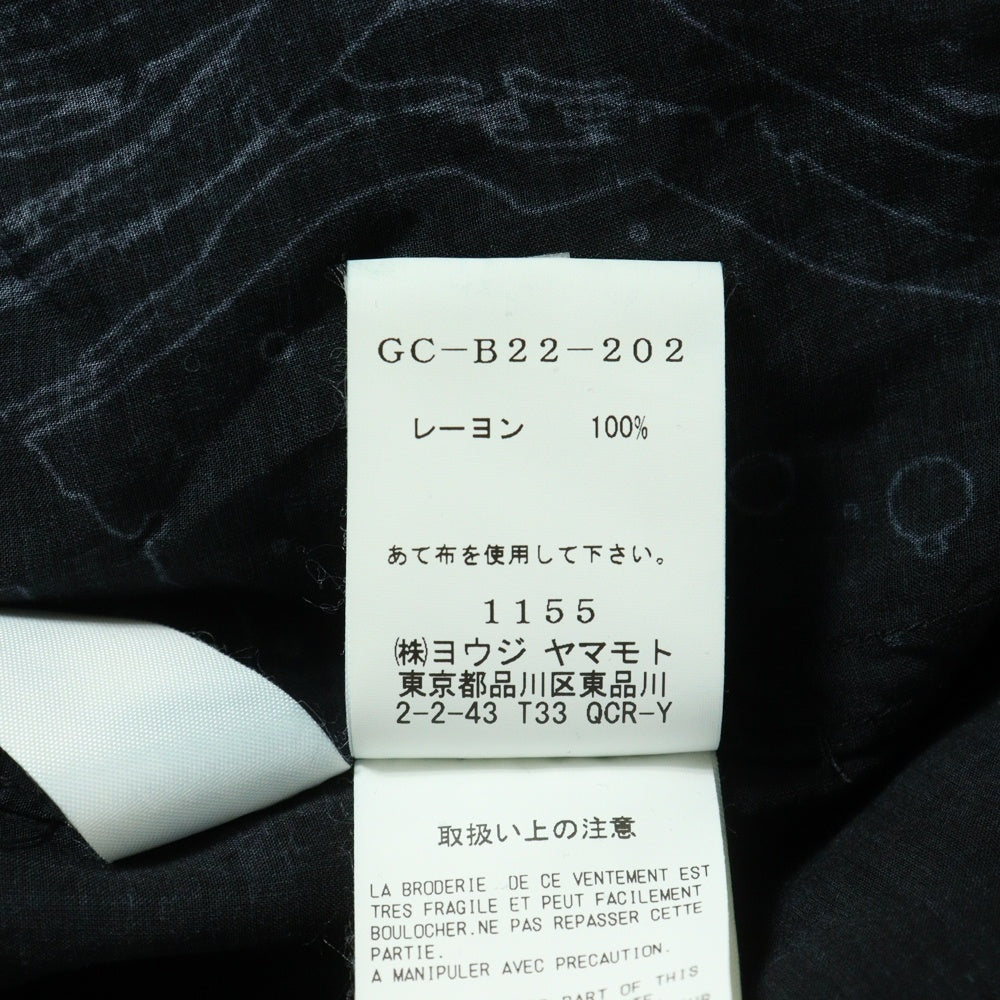 Ground Y(グラウンドワイ) 19AW ×ONE PIECE ワンピース フランキー グラフィックプリント ジグソーパズル カットアウト レーヨン ロング 長袖シャツ ブラック GC-B22-202