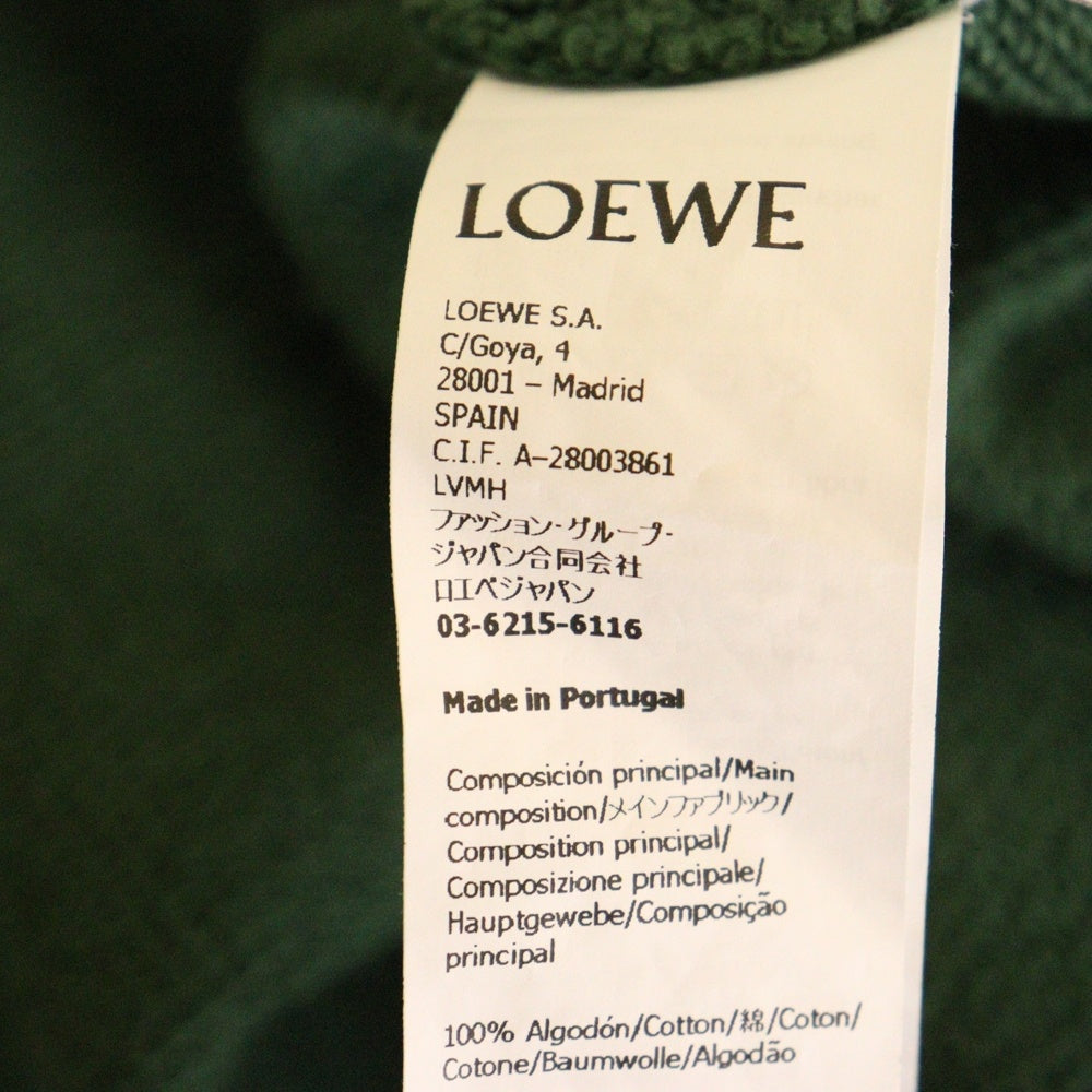 LOEWE(ロエベ) 25SS ロゴプリント プルオーバースウェットパーカー フーディー グリーン H526Y25X65