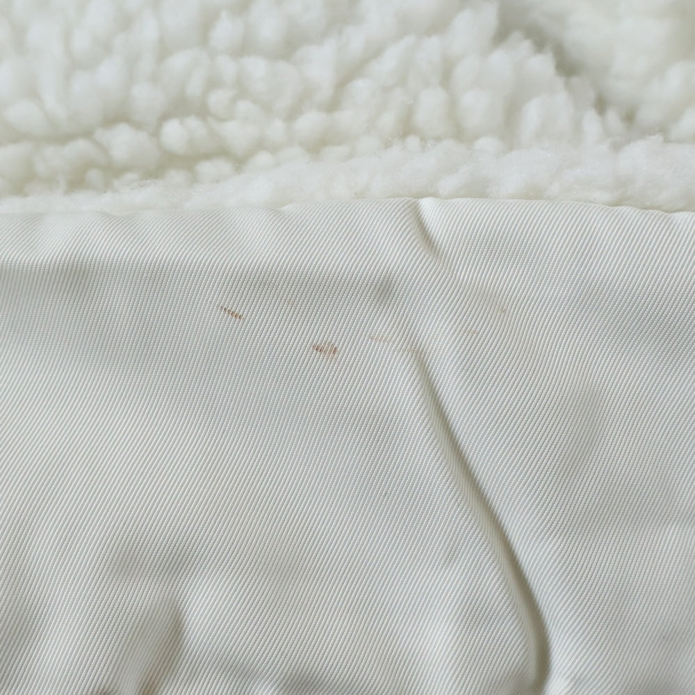 Calvin Klein Jeans(カルバンクラインジーンズ) ラバー ワッペンロゴ リバーシブル ナイロン ボア ジップアップ フライト ボンバージャケット ブルゾン ホワイト J3241123