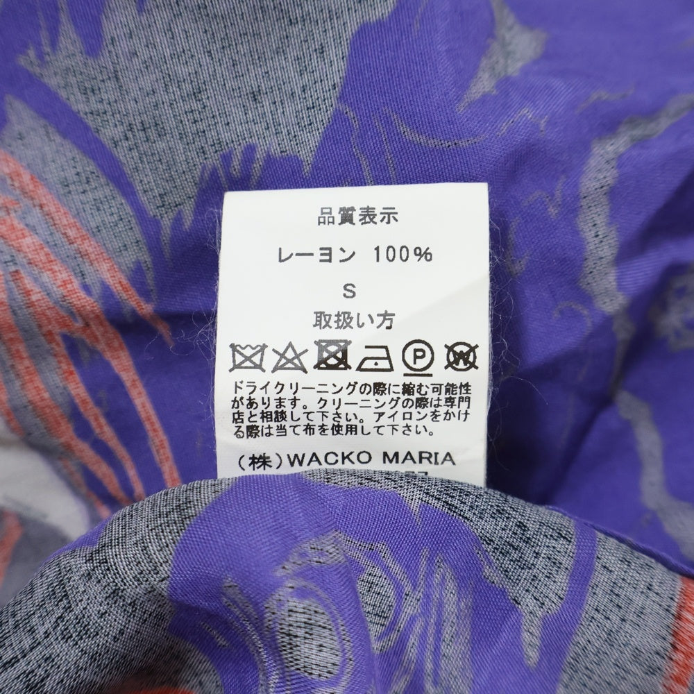 WACKO MARIA(ワコマリア) 21SS HAWAIIAN SHIRT S/S ホラー ゾンビ 総柄プリント レーヨン オープンカラー ハワイアン アロハ 半袖シャツ パープル
