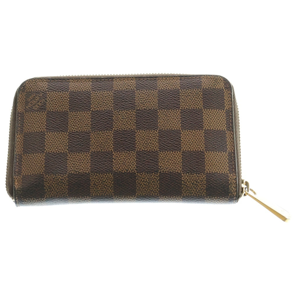 LOUIS VUITTON(ルイヴィトン) ダミエ ジッピー ロングウォレット カードケース 長財布 ブラウン PVC レザー N60028 ゴールド金具
