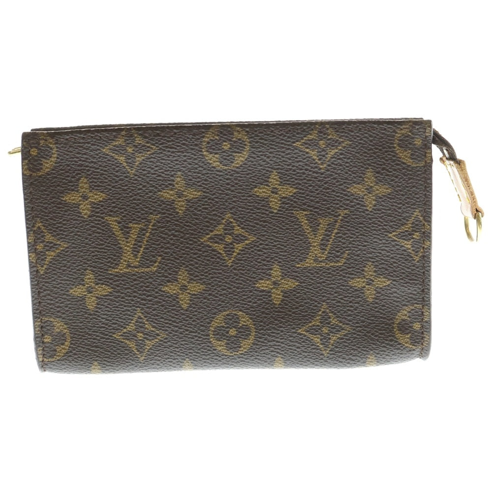 LOUIS VUITTON(ルイヴィトン) モノグラム バスケット ポーチ ケース 小物入れ ブラウン レザー×PVC AR1928 ゴールド金具
