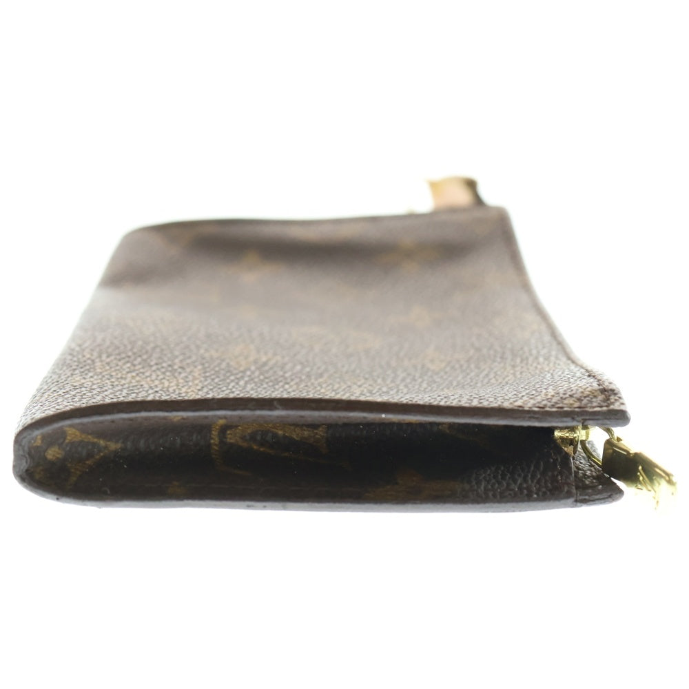 LOUIS VUITTON(ルイヴィトン) モノグラム バスケット ポーチ ケース 小物入れ ブラウン レザー×PVC AR1928 ゴールド金具
